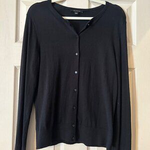Ann Taylor Classic Black Button Cardigan 🖤 Size L | Work / Career | NWOT